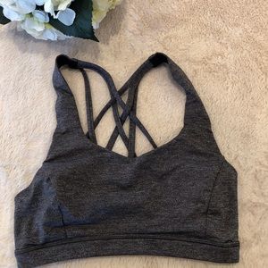 Lululemon Charcoal Cris’s Cross Sports Bra, Size 4